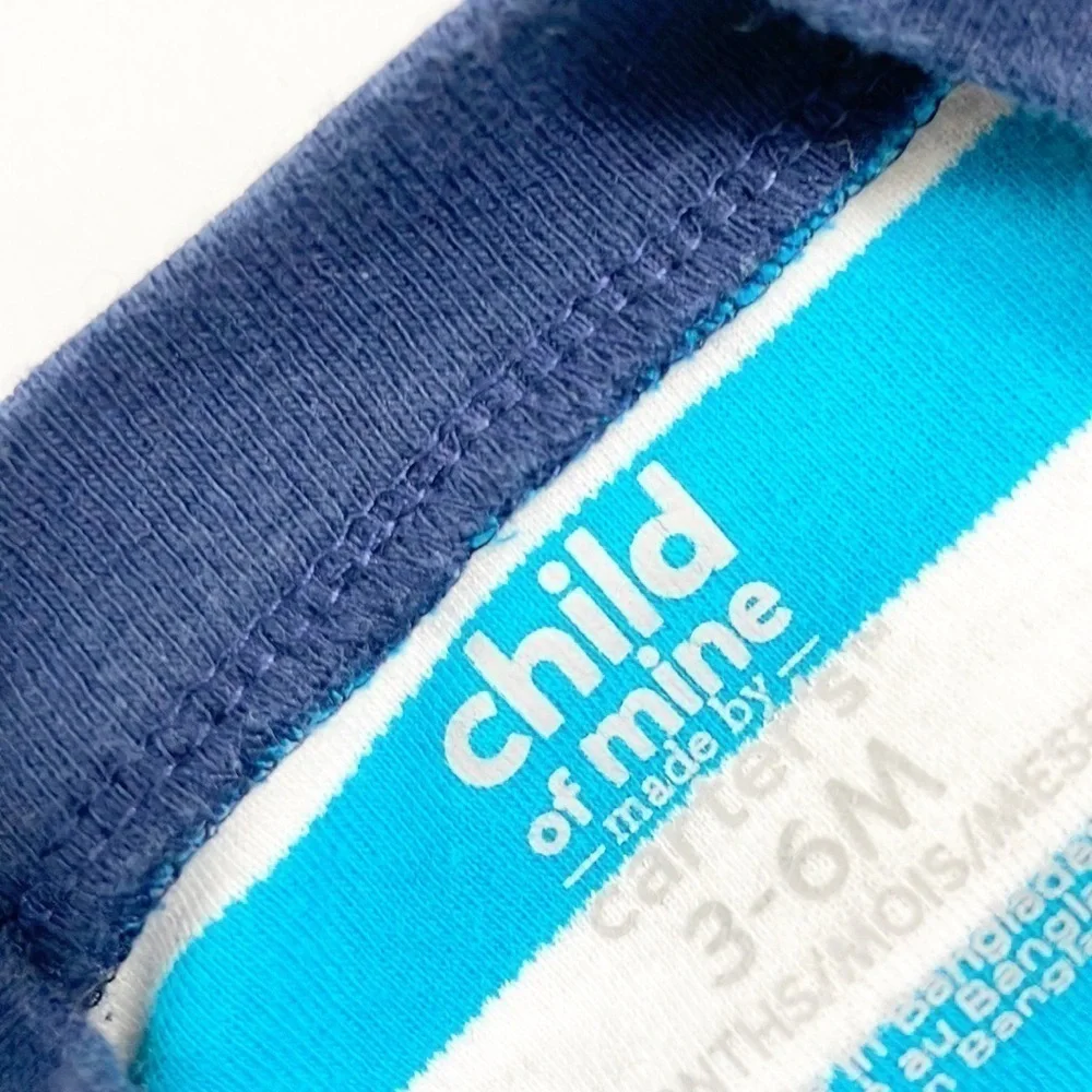 Carter's Little Brother striped zip up baby footie